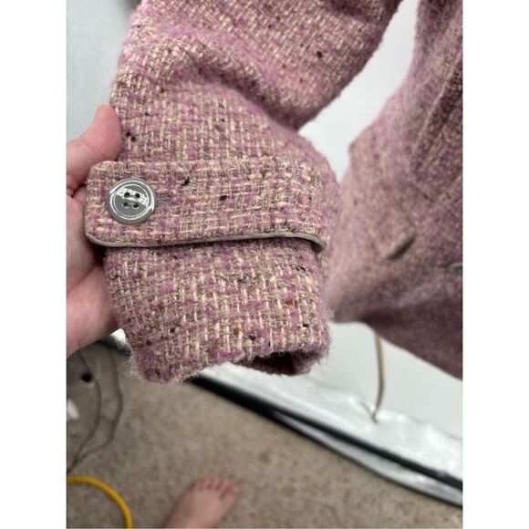 COACH SIGNATURE Pink Boucle Wool Mohair Coat Women’s Size 10 - Picture 7 of 15